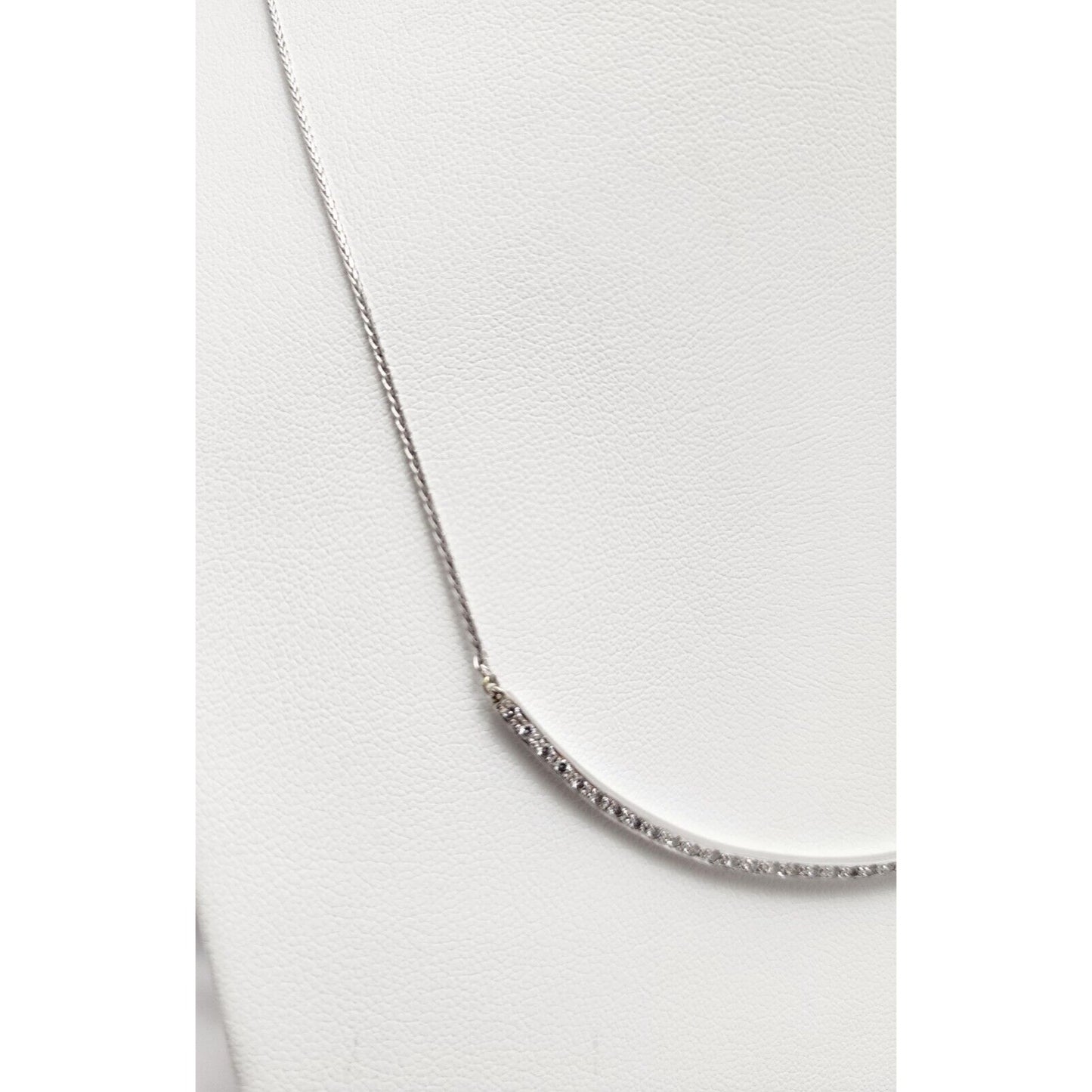 14K White Gold Diamond Snake Chain Necklace