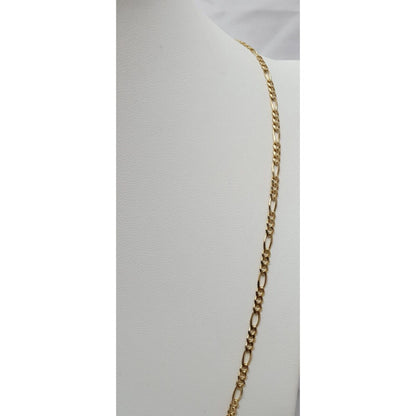 14K Yellow Gold Figaro Link Chain Necklace