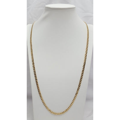 14K Yellow Gold Cuban Link Chain Necklace