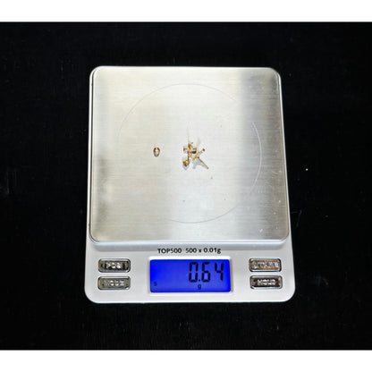 Tiny 14K Yellow Gold Cross Shaped CZ Stud Earrings