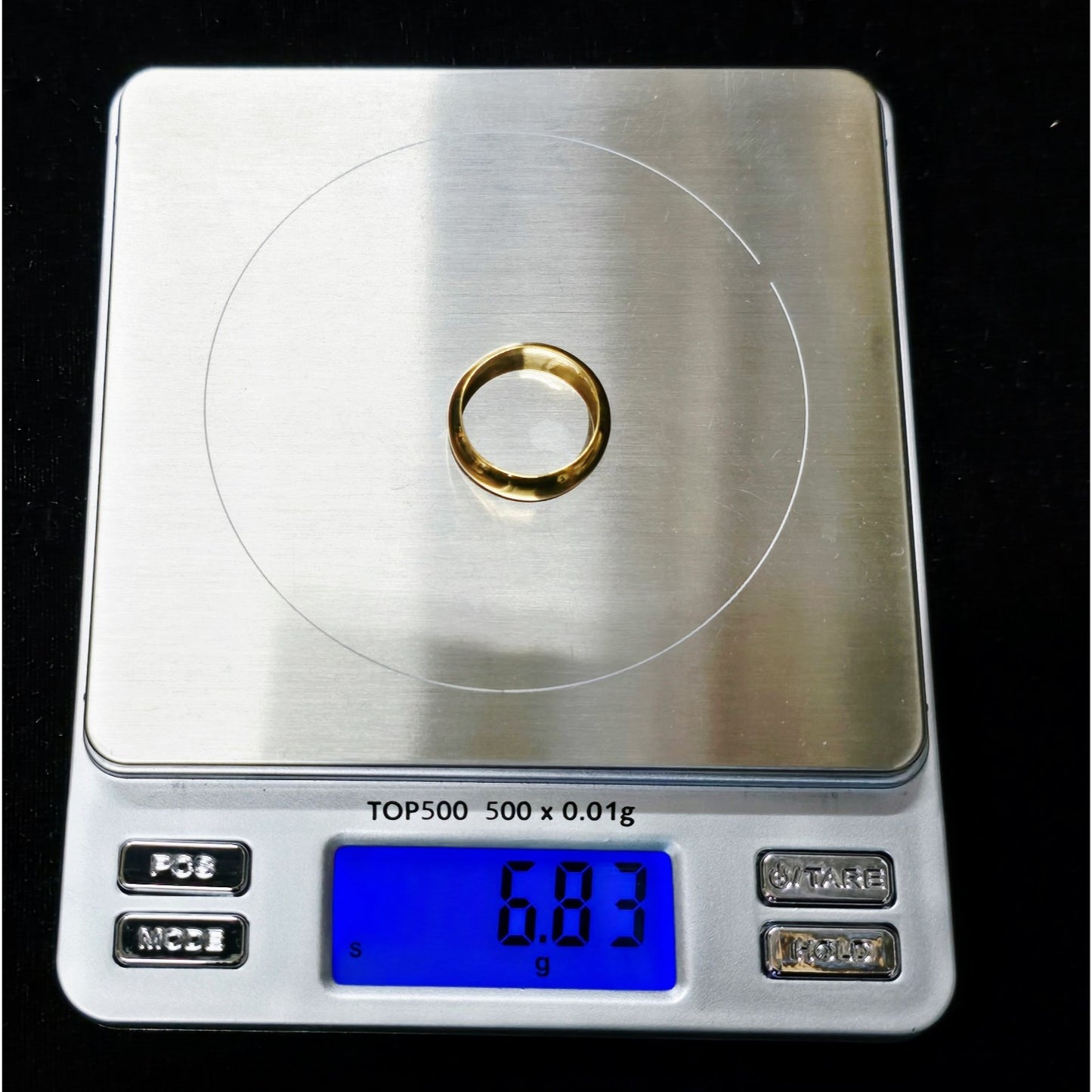 23K Yellow Gold Polished Wedding Band Ring