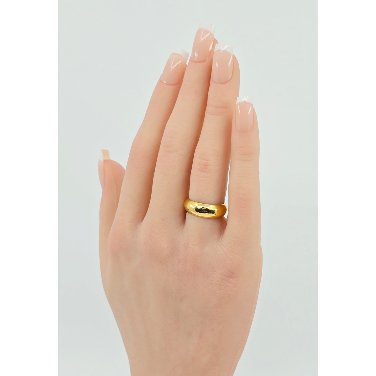 23K Yellow Gold Polished Wedding Band Ring