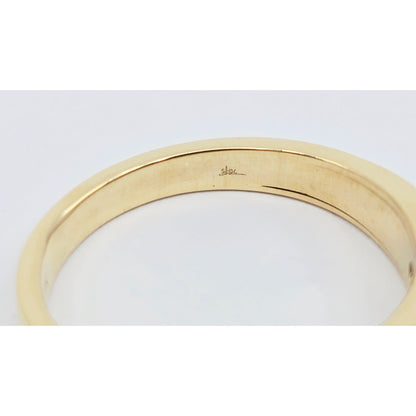 14K Yellow Gold Single Row Diamond Wedding Band Ring