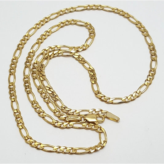 14K Yellow Gold Figaro Link Chain Necklace