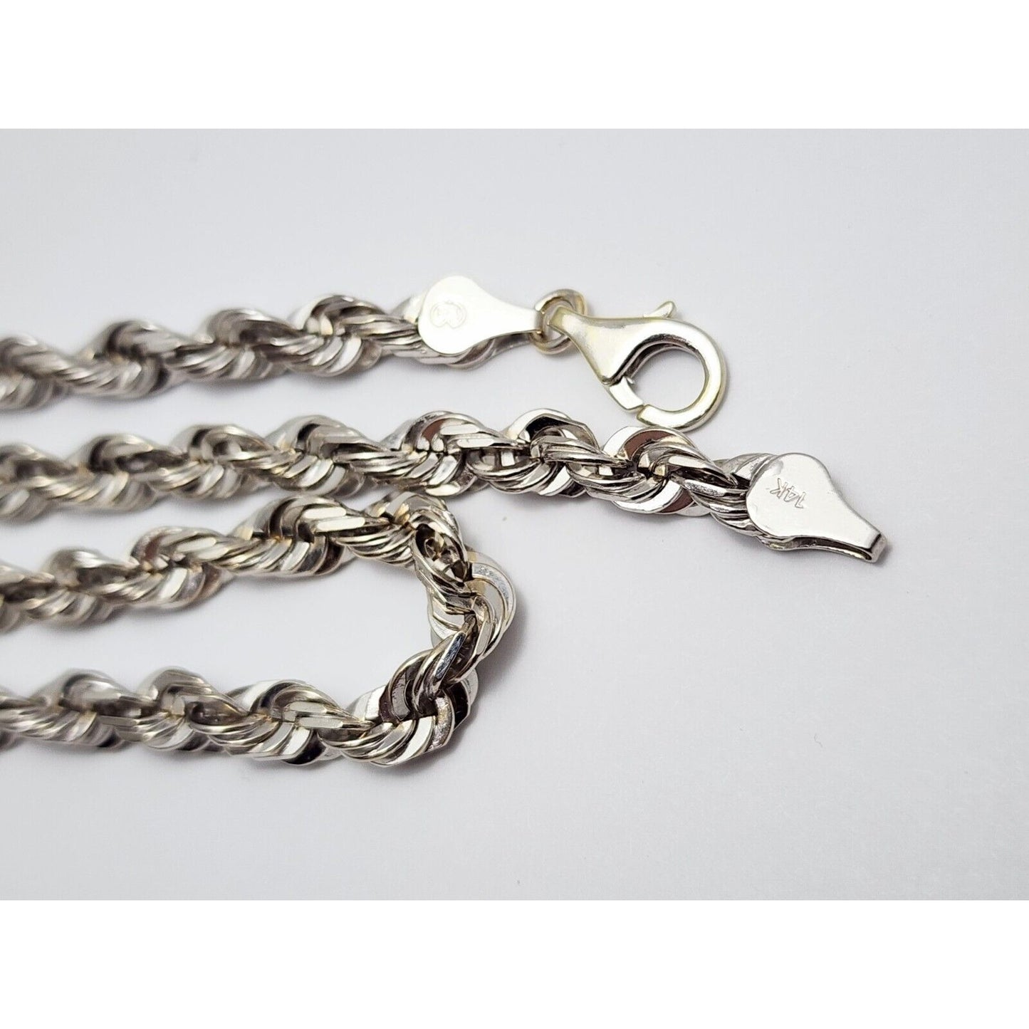 14K White Gold Rope Chain Necklace