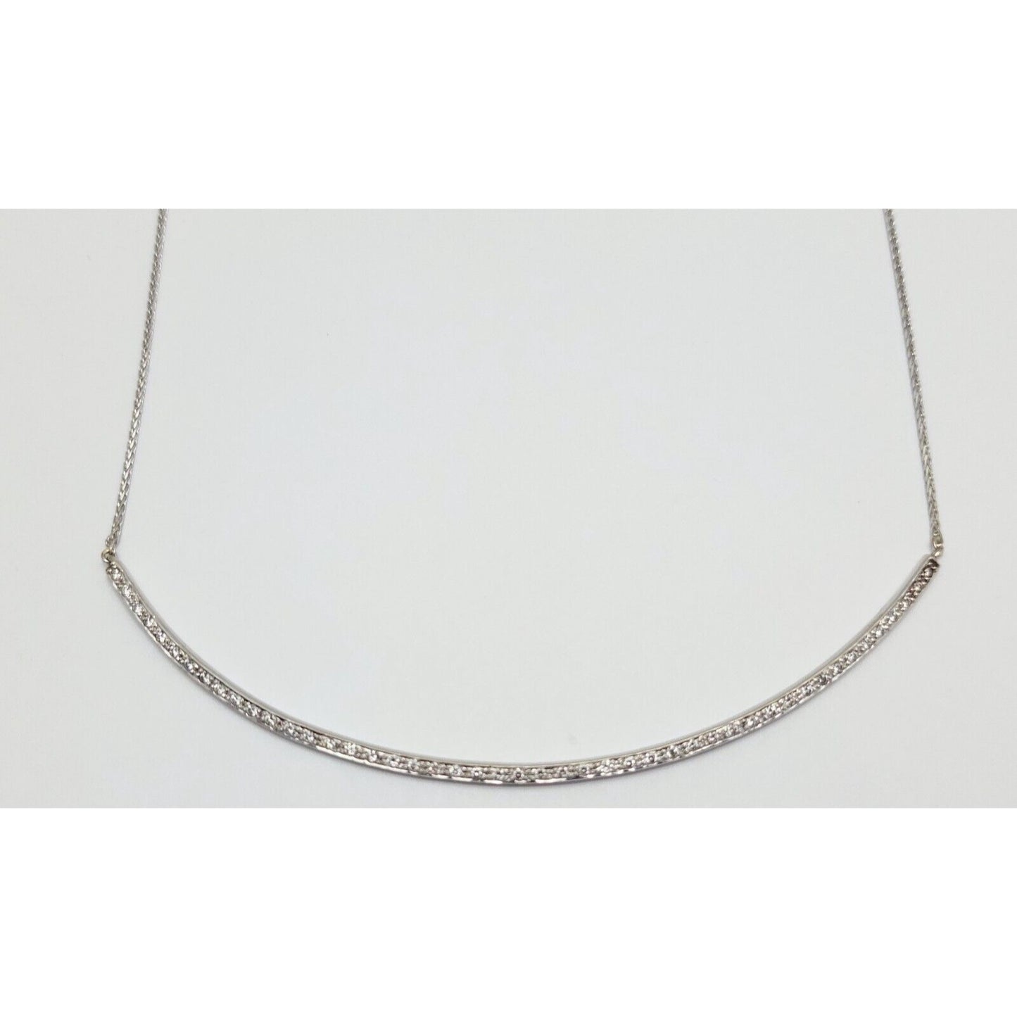 14K White Gold Diamond Snake Chain Necklace