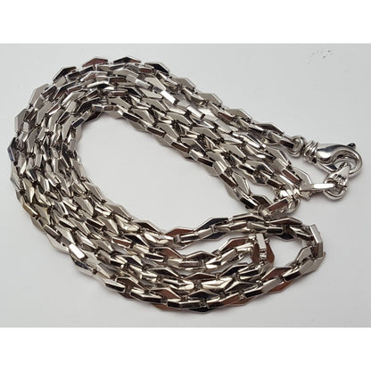 14K White Gold Designer Link Chain Necklace