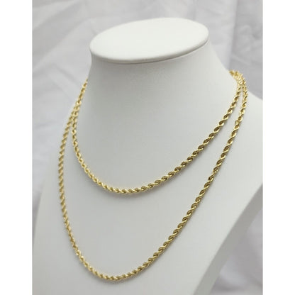 10K Yellow Gold Rope Chain Necklace