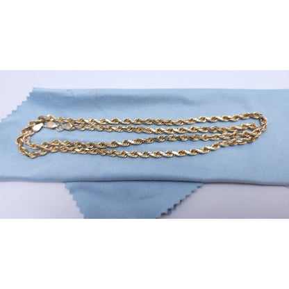 14K Yellow Gold Rope Chain Necklace