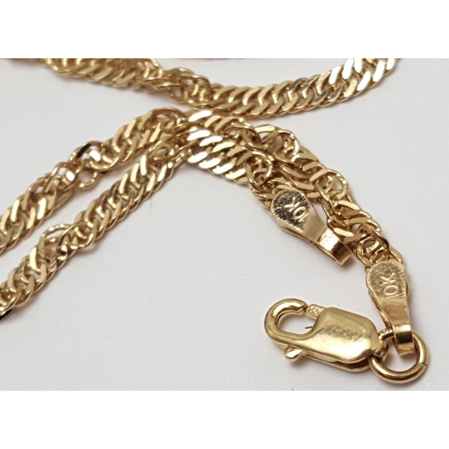 10K Yellow Gold Spiral Link Chain Necklace