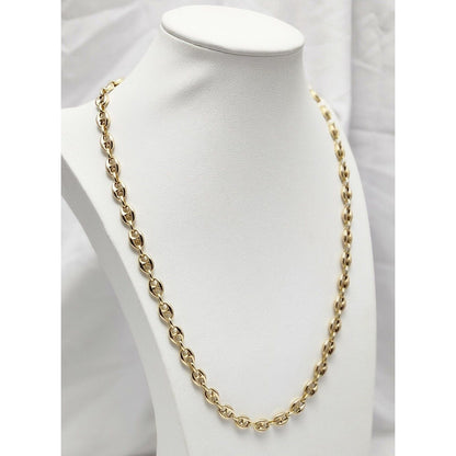 14K Yellow Gold Puffy Gucci Link Chain Necklace