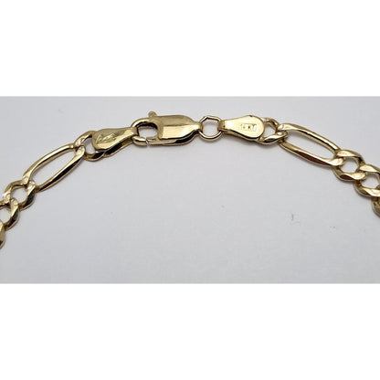 14K Yellow Gold Figaro Link ID Bracelet