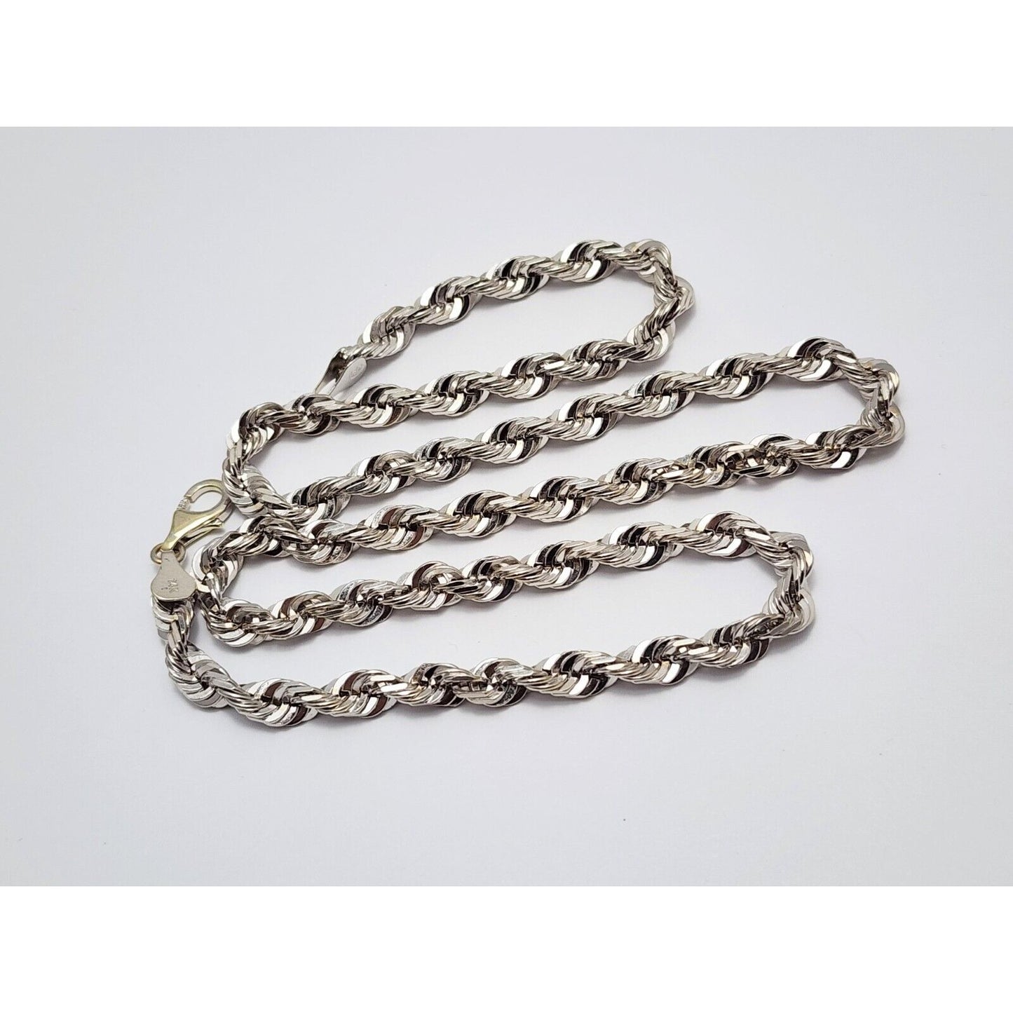 14K White Gold Rope Chain Necklace