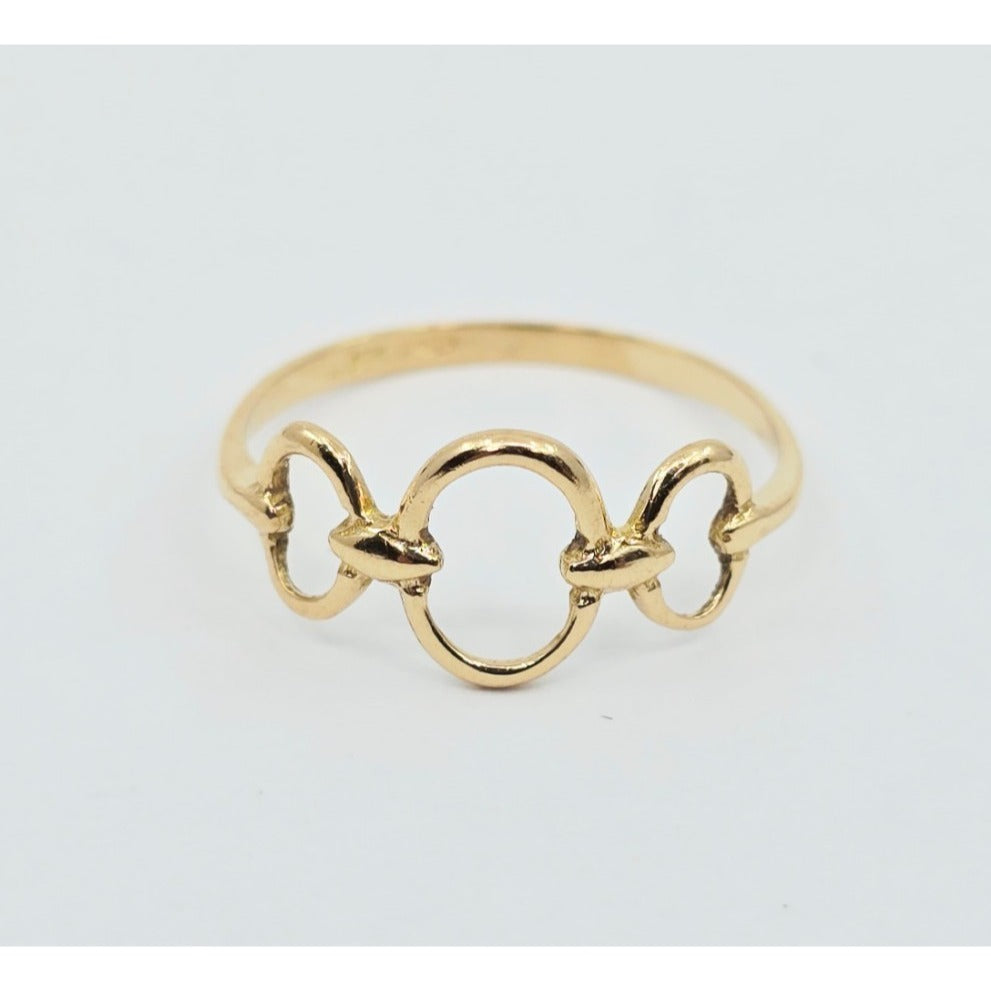 18K Yellow Gold 3 Oval Shaped Statement Ring