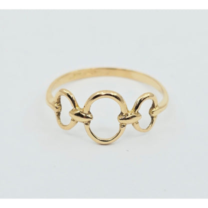 18K Yellow Gold 3 Oval Shaped Statement Ring
