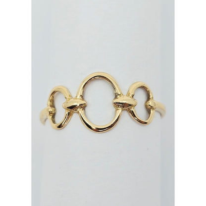 18K Yellow Gold 3 Oval Shaped Statement Ring
