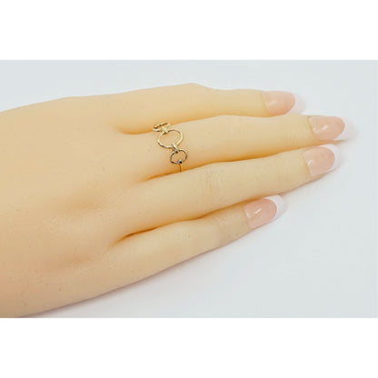 18K Yellow Gold 3 Oval Shaped Statement Ring