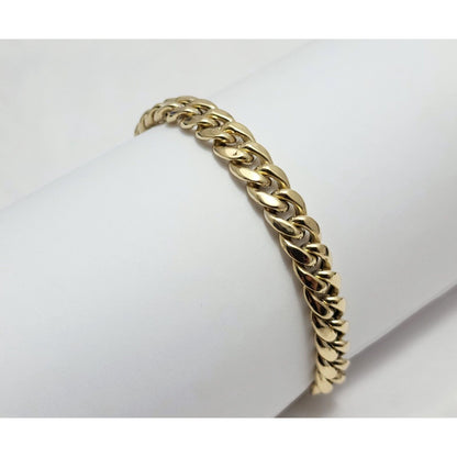 14K Yellow Gold Cuban Link Chain Bracelet