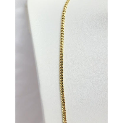 14K Yellow Gold Cuban Link Chain Necklace