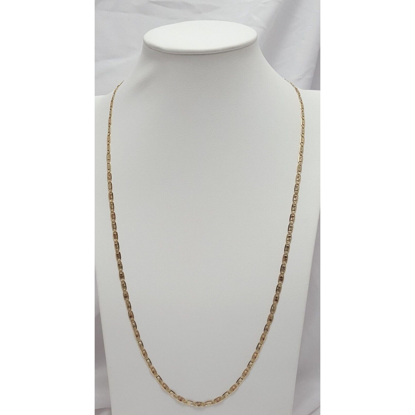 14K Tri Tone Gold Diamond Cut Mariner Link Chain Necklace