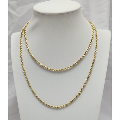 10K Yellow Gold Rope Chain Necklace