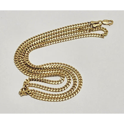 14K Yellow Gold Cuban Link Chain Necklace