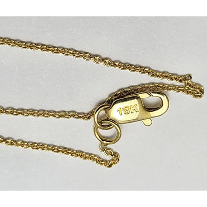 18K Yellow Gold Initial "E" Charm Pendant Resizable Link Chain Necklace