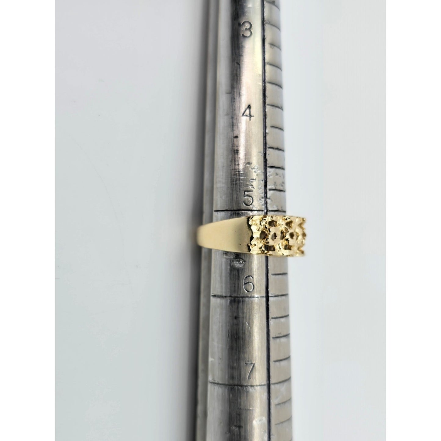 14K Yellow Gold Diamond Cut Nugget Ring