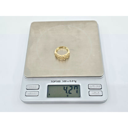14K Yellow Gold Diamond Cut Nugget Ring