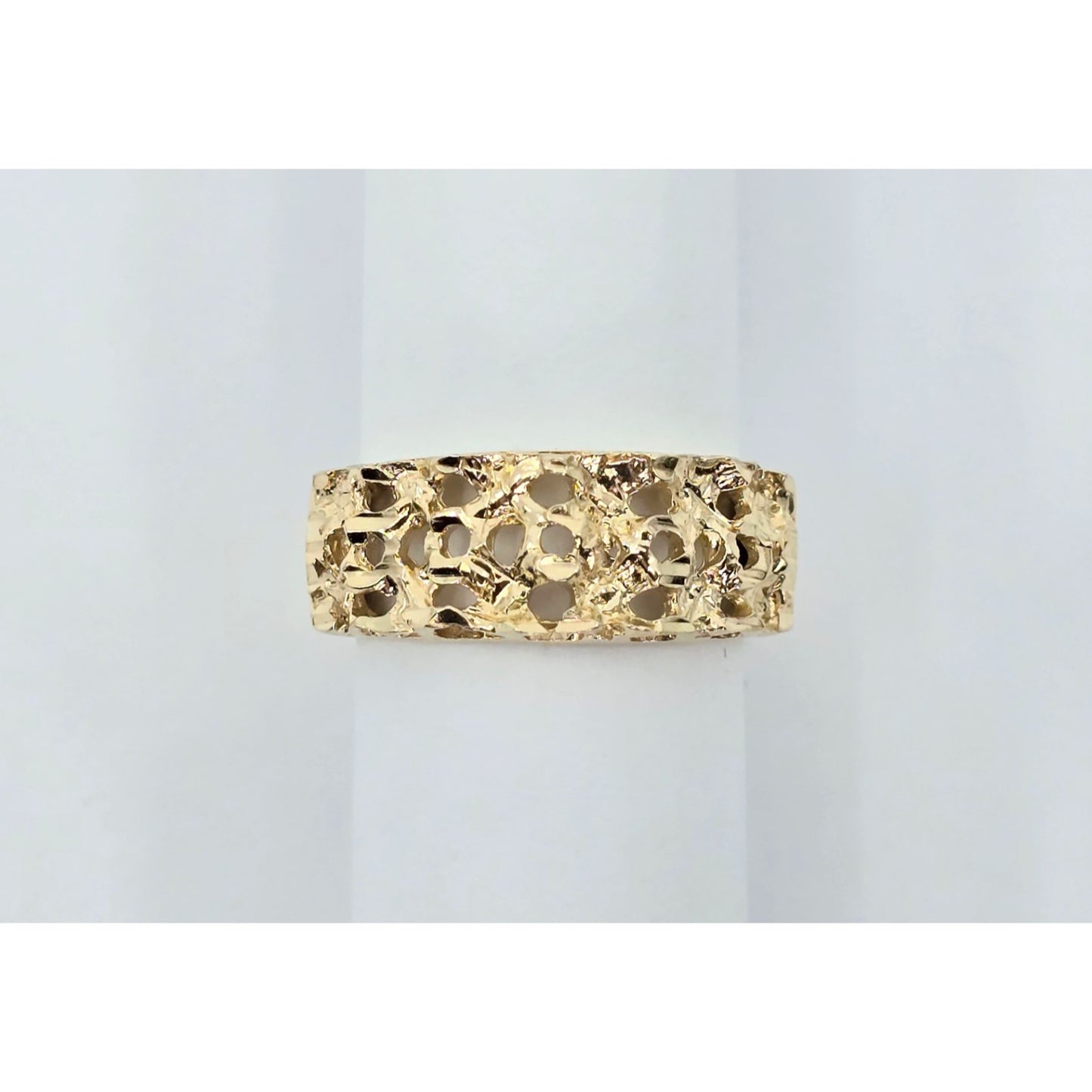 14K Yellow Gold Diamond Cut Nugget Ring