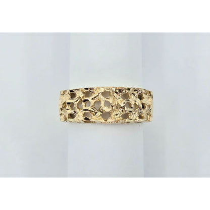 14K Yellow Gold Diamond Cut Nugget Ring