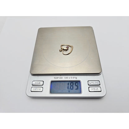 14K Yellow Gold Open Heart Ruby Charm Pendant