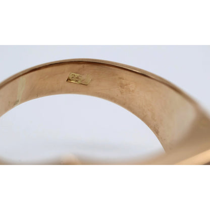 18K Two Tone Gold Statement Signet Bahai Symbol Ring