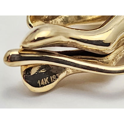 14K Yellow Gold Hanging Panther Jaguar Cougar Charm Pendant