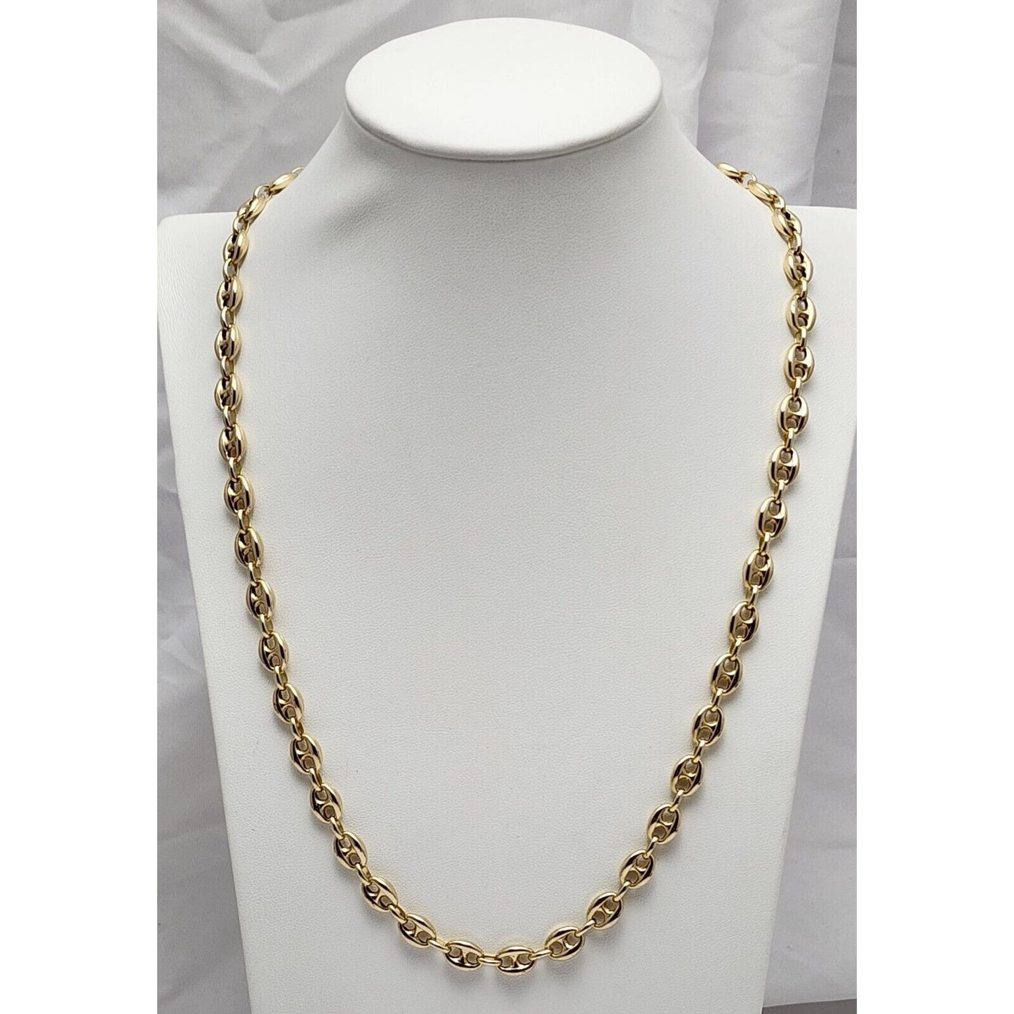 14K Yellow Gold Puffy Gucci Link Chain Necklace