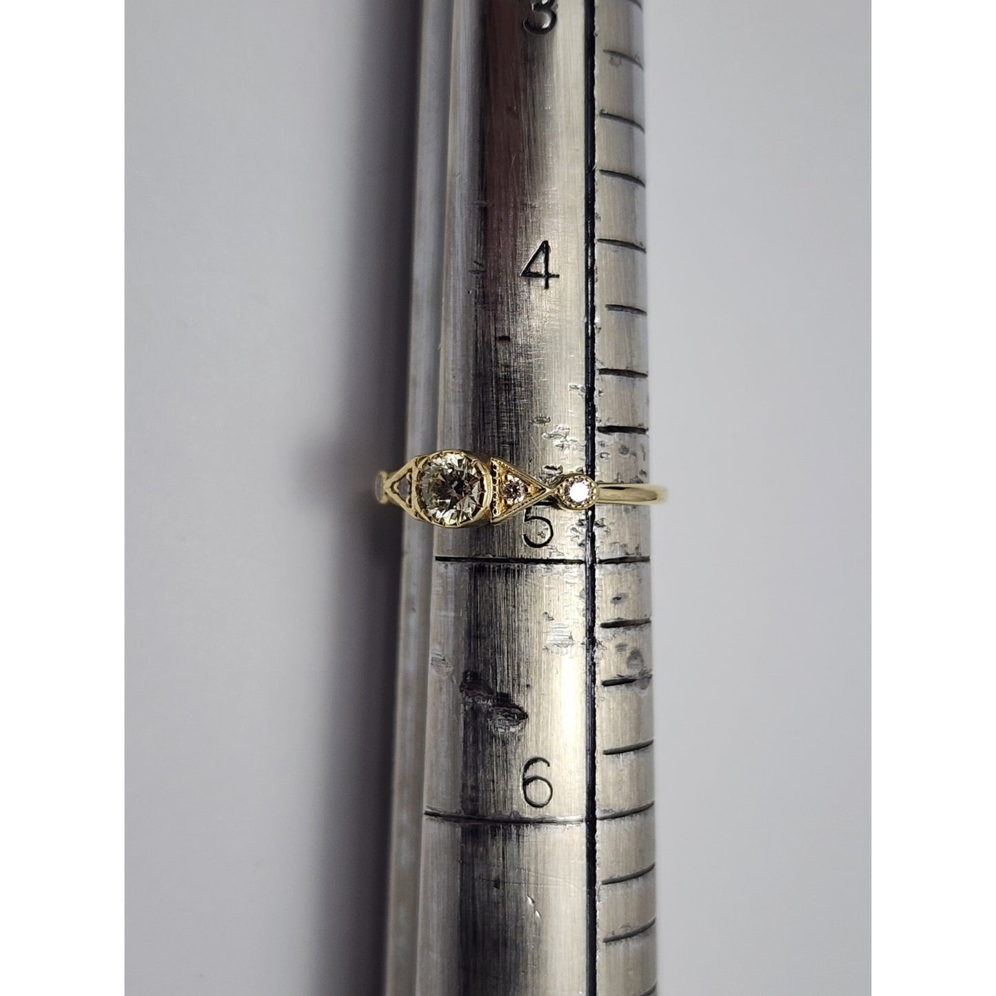 14K Yellow Gold Round Diamond Ring