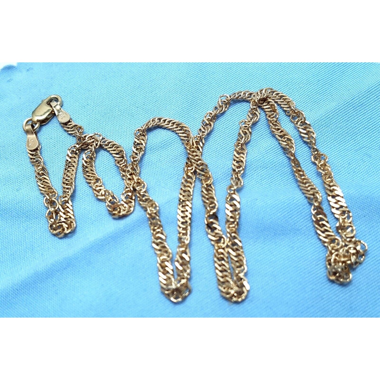 10K Yellow Gold Spiral Link Chain Necklace