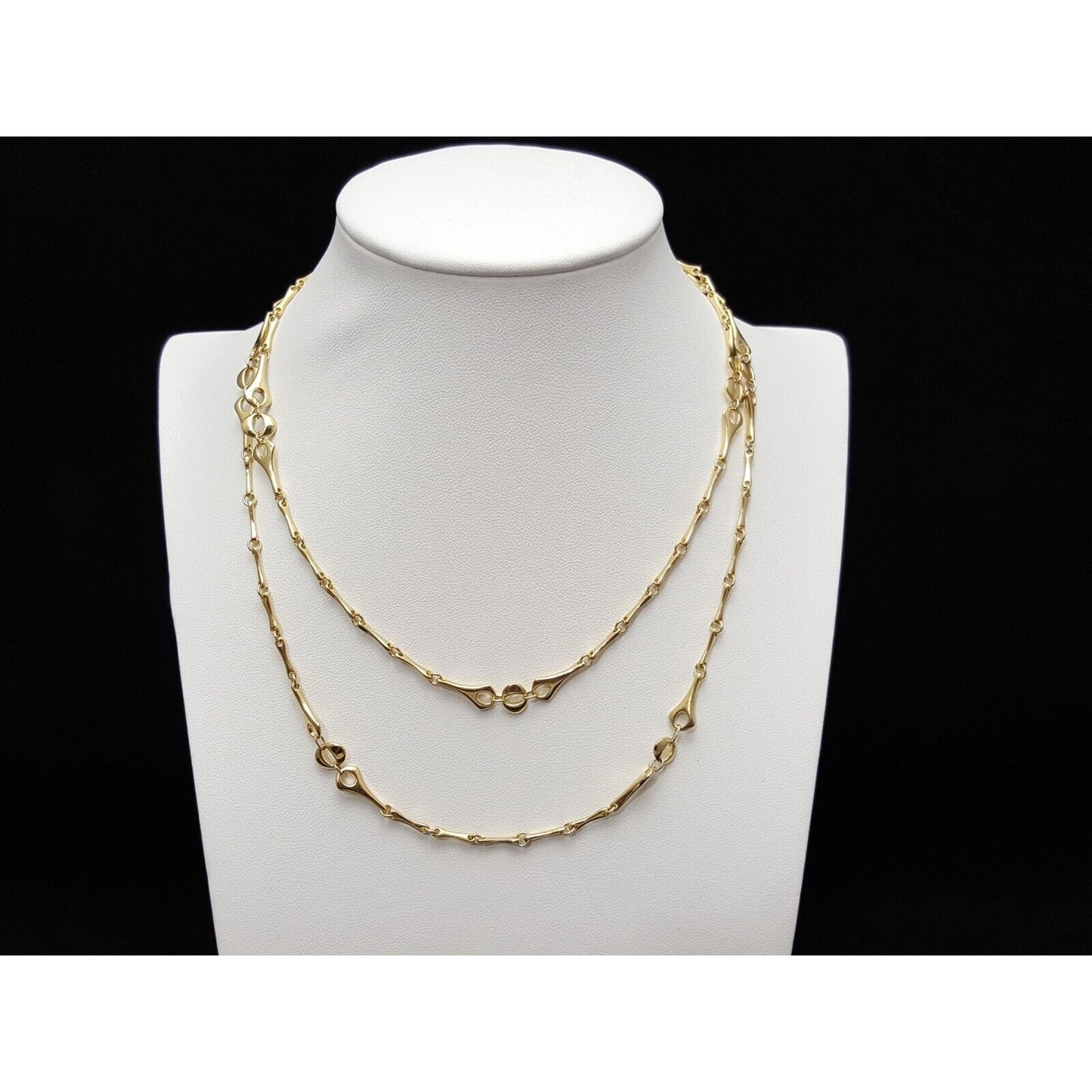 18K Yellow Gold Extra Long Link Chain Necklace