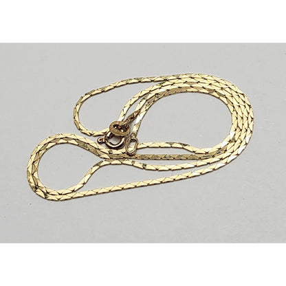 14K Yellow Gold Cobra Link Chain Necklace