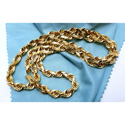 10K Yellow Gold Rope Chain Necklace