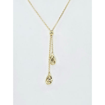 10K Yellow Gold Diamond Cut Bead Ball Rolo Link Chain Necklace
