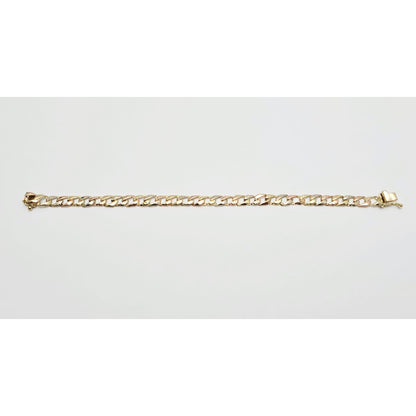 14K Tri Color Gold Cuban Link Bracelet