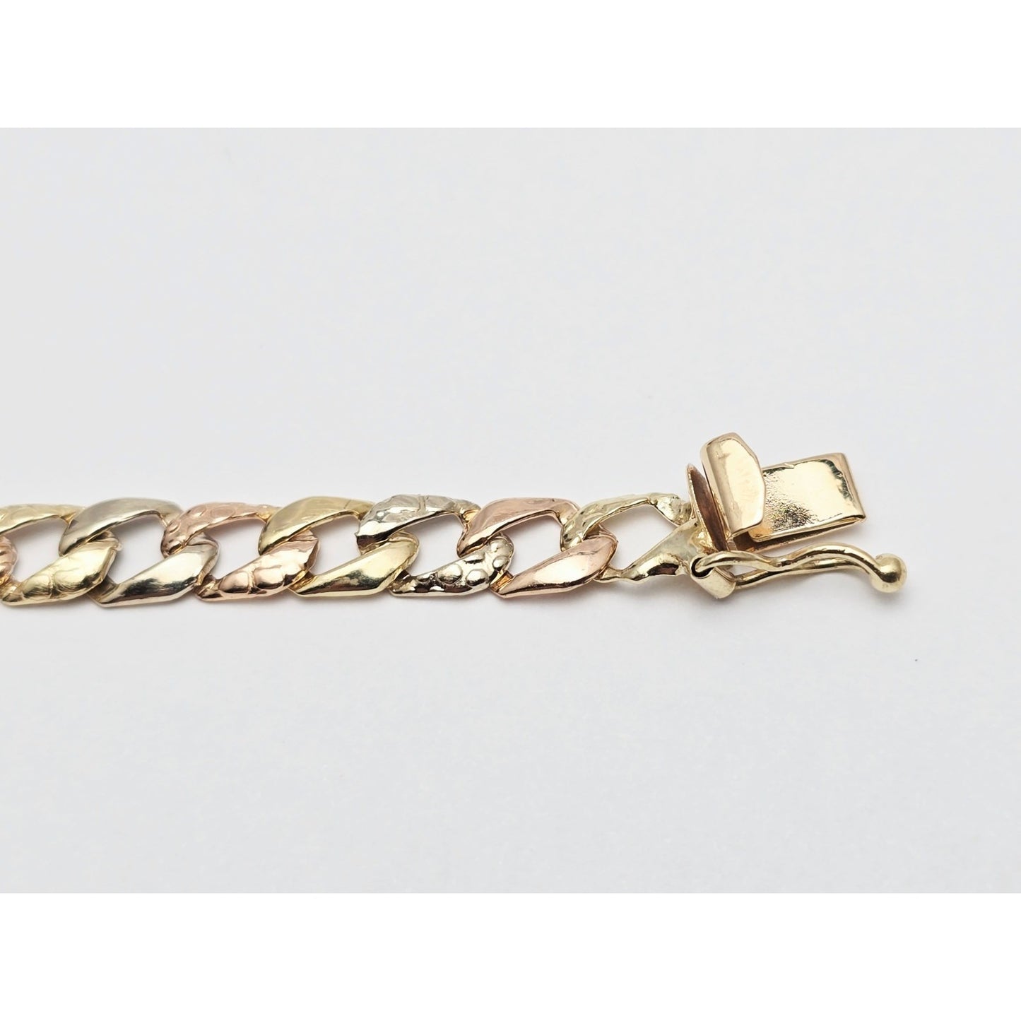 14K Tri Color Gold Cuban Link Bracelet
