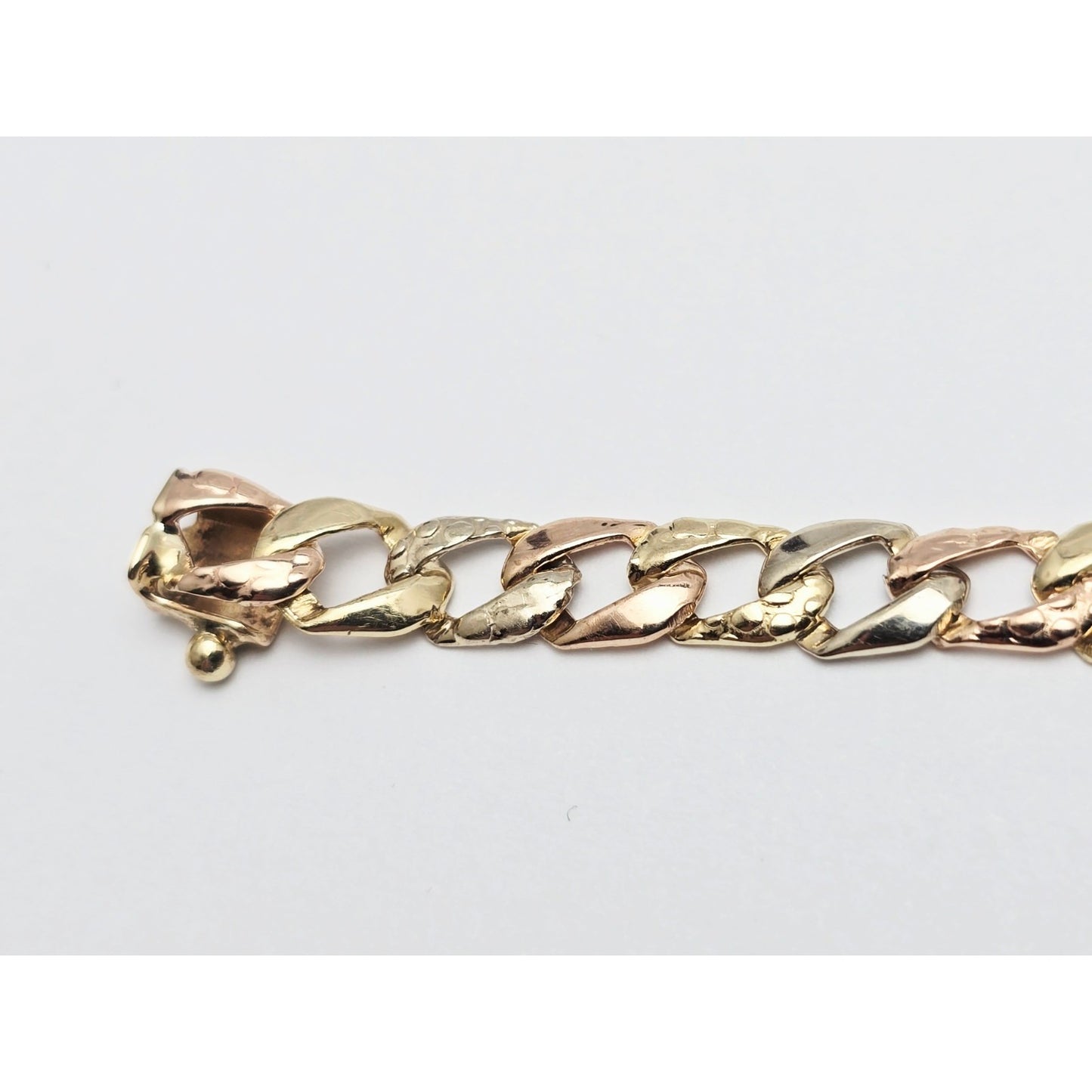 14K Tri Color Gold Cuban Link Bracelet
