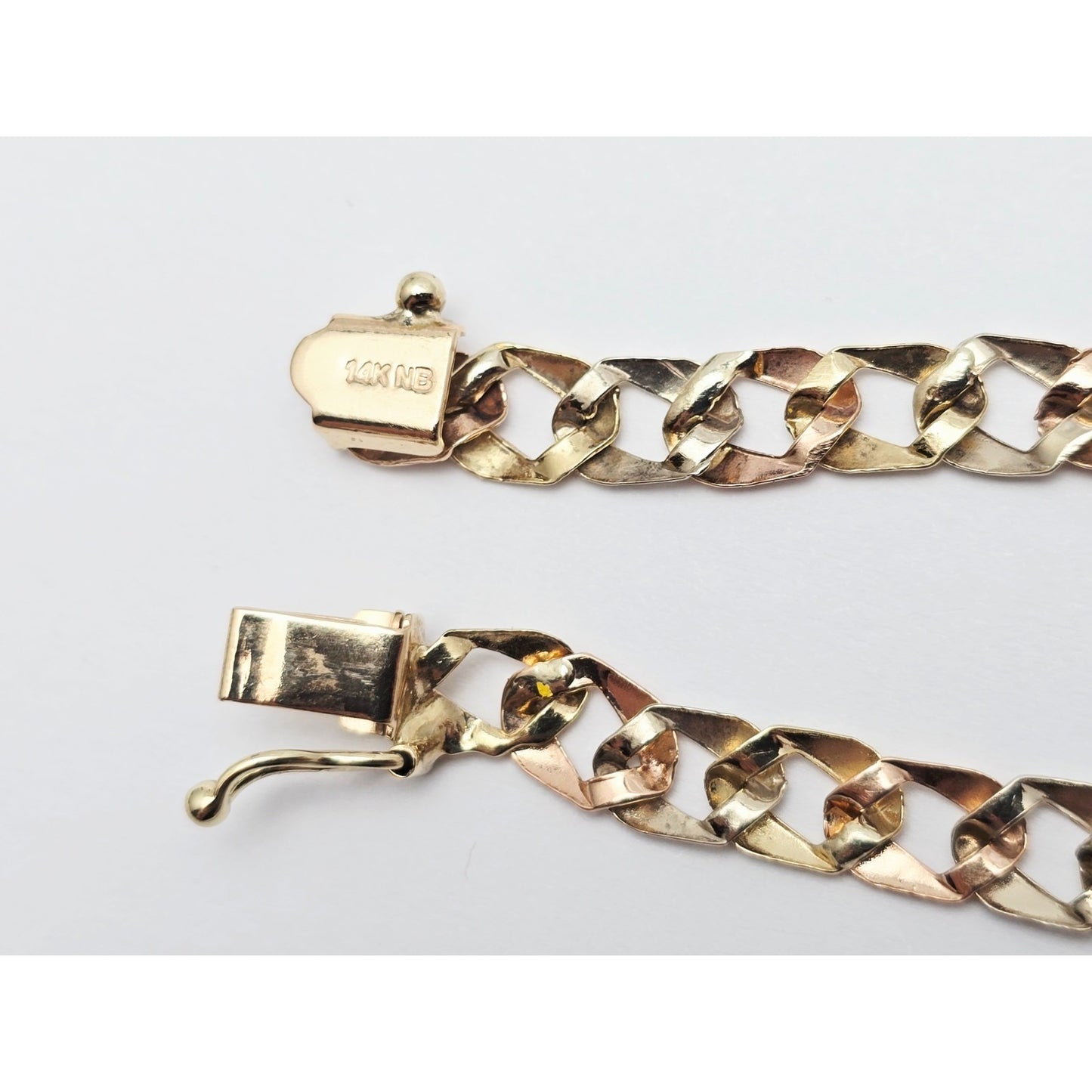 14K Tri Color Gold Cuban Link Bracelet