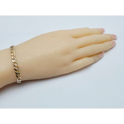 14K Tri Color Gold Cuban Link Bracelet