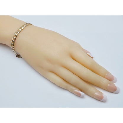 14K Tri Color Gold Cuban Link Bracelet