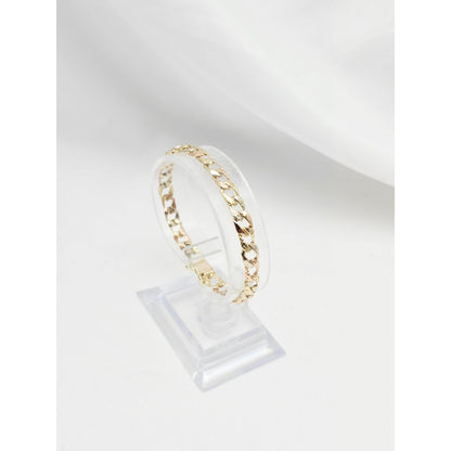 14K Tri Color Gold Cuban Link Bracelet