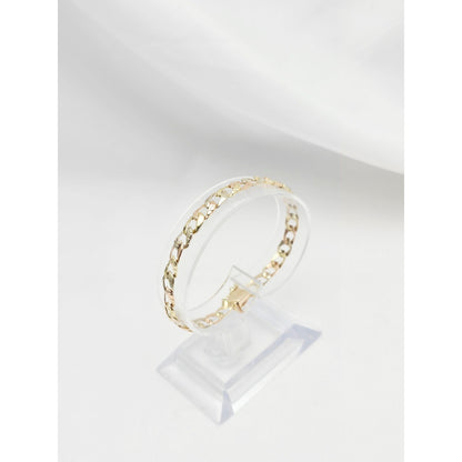 14K Tri Color Gold Cuban Link Bracelet