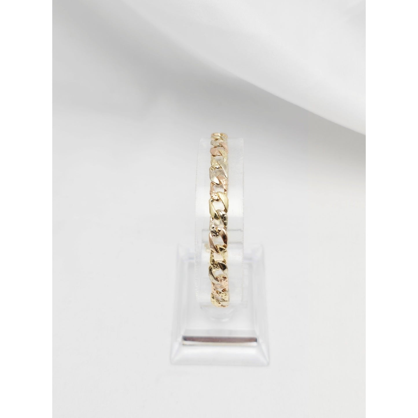 14K Tri Color Gold Cuban Link Bracelet